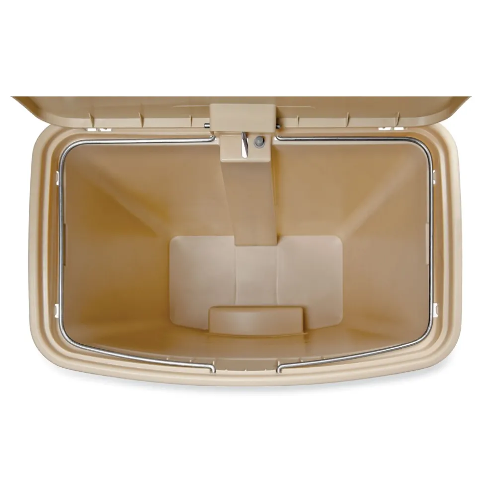 Rubbermaid Commercial Streamline 13-Gallon Resin Front Step Style Step-On Container - Beige