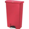 Rubbermaid Commercial Streamline 18-Gallon Front Step Style Resin Step-On Container - Red