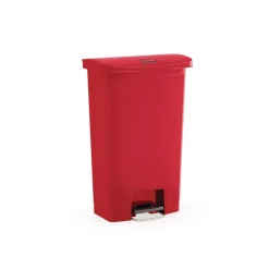 Rubbermaid Commercial Streamline 8-Gallon Front Step Style Resin Step-On Container - Red