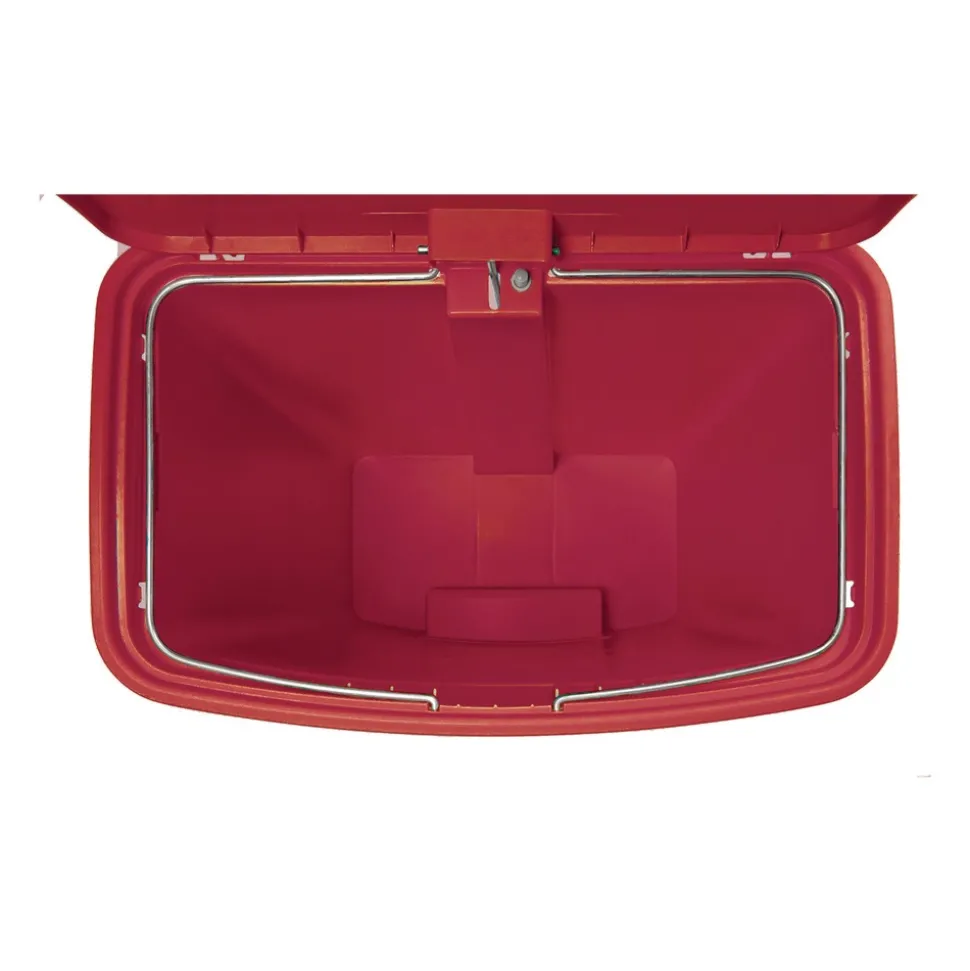 Rubbermaid Commercial Streamline 8-Gallon Front Step Style Resin Step-On Container - Red