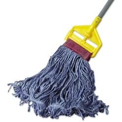 Rubbermaid Commercial Super Stitch Cotton/Synthetic Blend Mop Head - Large, Blue (6/Carton)