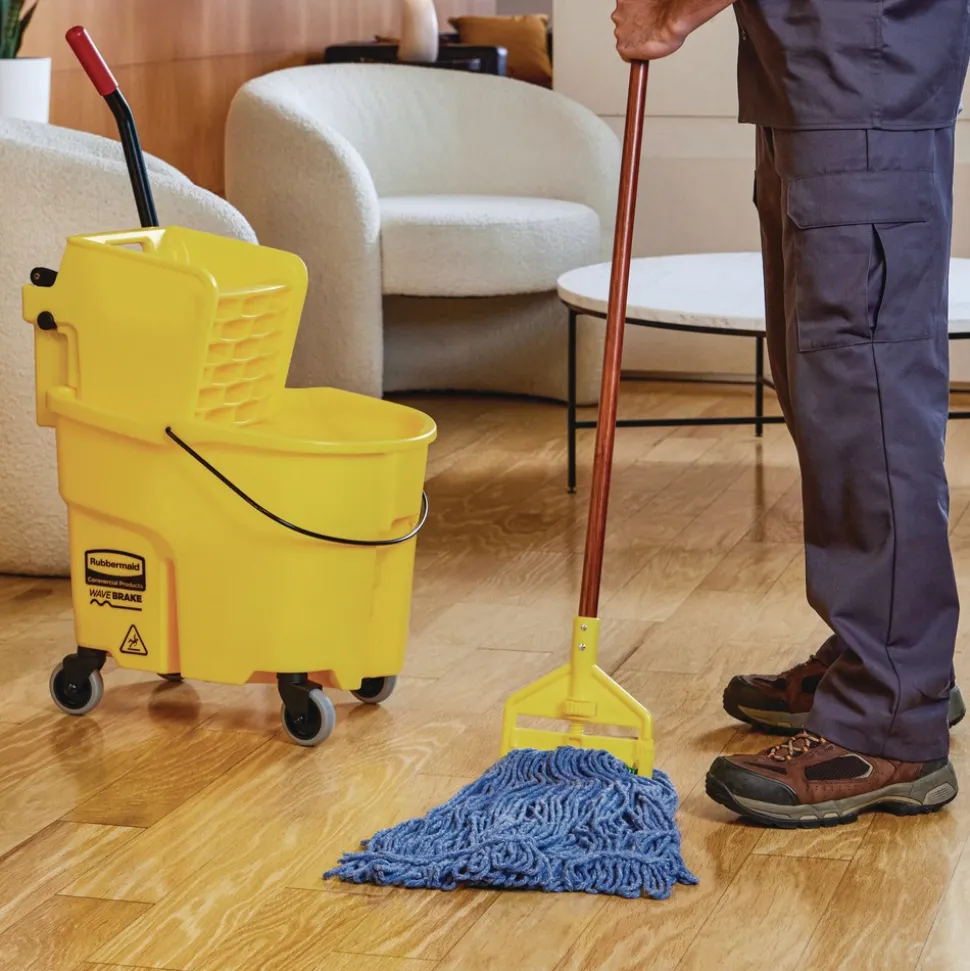 Rubbermaid Commercial Super Stitch Cotton/Synthetic Blend Mop Head - Large, Blue (6/Carton)