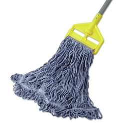 Rubbermaid Commercial Super Stitch Blend Cotton/Synthetic Mop Head - Large, Blue (6/Carton)