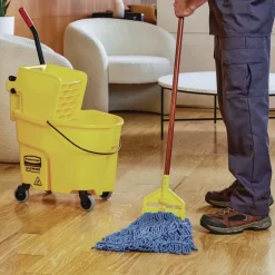 Rubbermaid Commercial Super Stitch Blend Cotton/Synthetic Mop Head - Large, Blue (6/Carton)