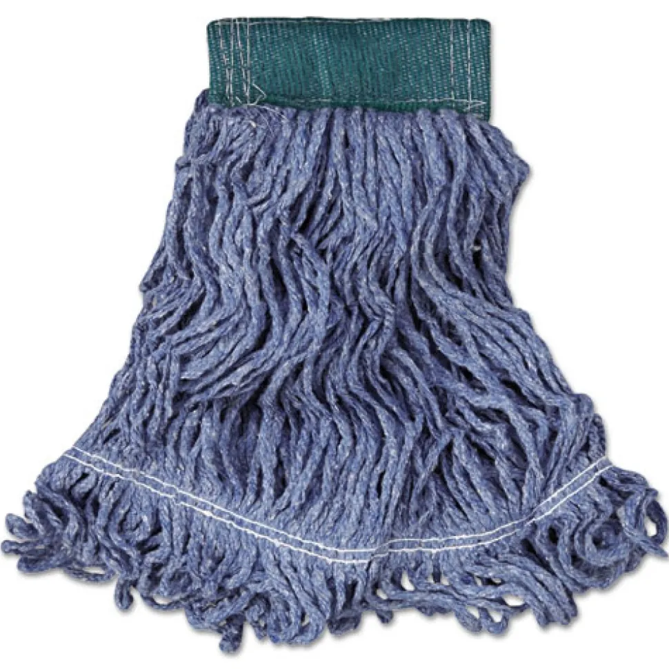 Rubbermaid Commercial Super Stitch Blend Cotton/Synthetic Mop Head - Medium, Blue (6/Carton)