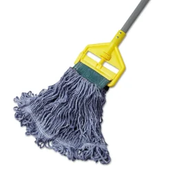 Rubbermaid Commercial Super Stitch Blend Cotton/Synthetic Mop Head - Medium, Blue (6/Carton)