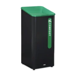 Rubbermaid Commercial Sustain 23 gal Metal/Plastic Decorative Refuse with Recycling Lid - Black/Green