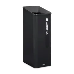 Rubbermaid Commercial Sustain 15 gal Metal/Plastic Decorative Refuse with Recycling Lid - Black