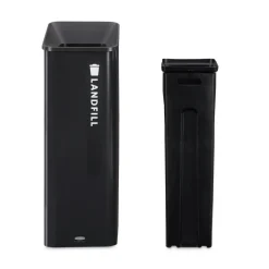 Rubbermaid Commercial Sustain 15 gal Metal/Plastic Decorative Refuse with Recycling Lid - Black