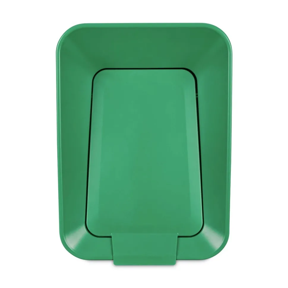 Rubbermaid Commercial Sustain 15 gal Metal/Plastic Decorative Refuse with Recycling Lid - Black/Green