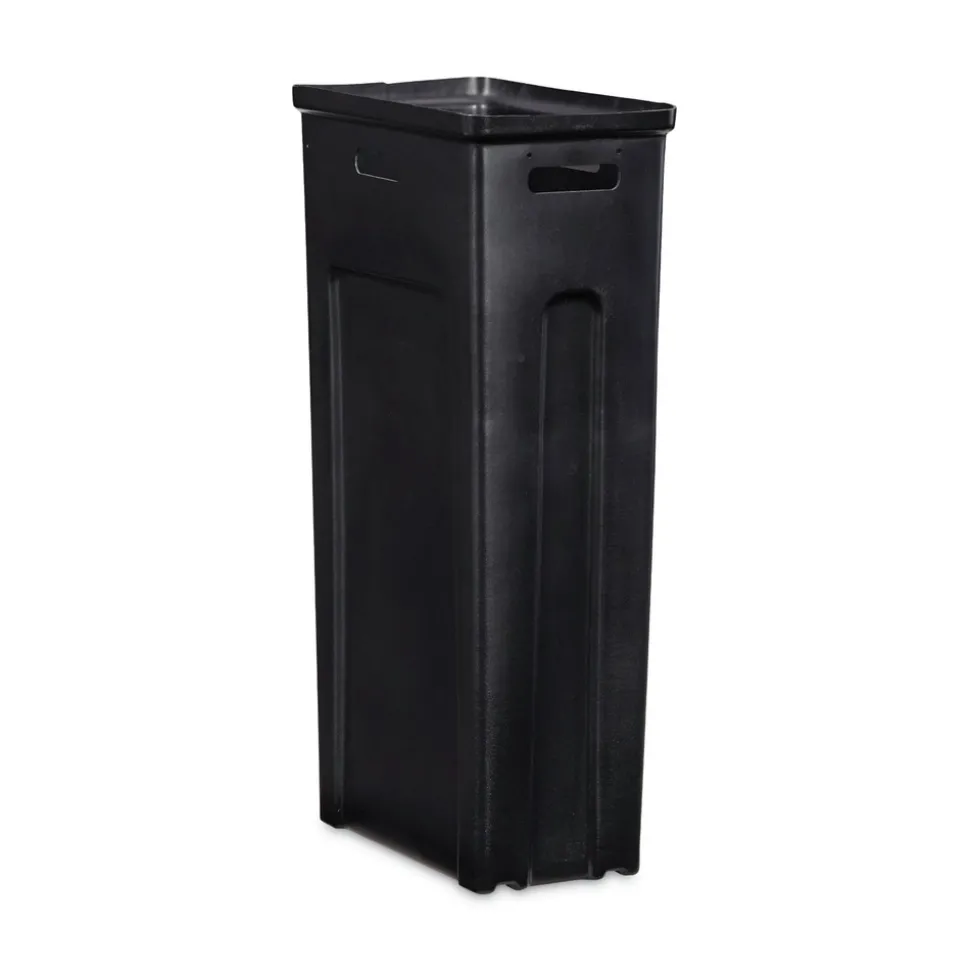 Rubbermaid Commercial Sustain 15 gal Metal/Plastic Decorative Refuse with Recycling Lid - Black/Green