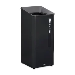 Rubbermaid Commercial Sustain 23 gal Metal/Plastic Decorative Refuse with Recycling Lid - Black