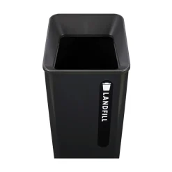 Rubbermaid Commercial Sustain 23 gal Metal/Plastic Decorative Refuse with Recycling Lid - Black