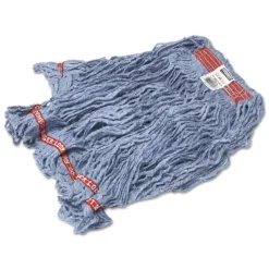 Rubbermaid Commercial Swinger Loop 24 oz. Cotton/Synthetic Wet Mop Heads - Large, Blue (6/Carton)