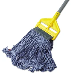 Rubbermaid Commercial Swinger Loop Medium Cotton/Synthetic Wet Mop Head - Blue (6/Carton)