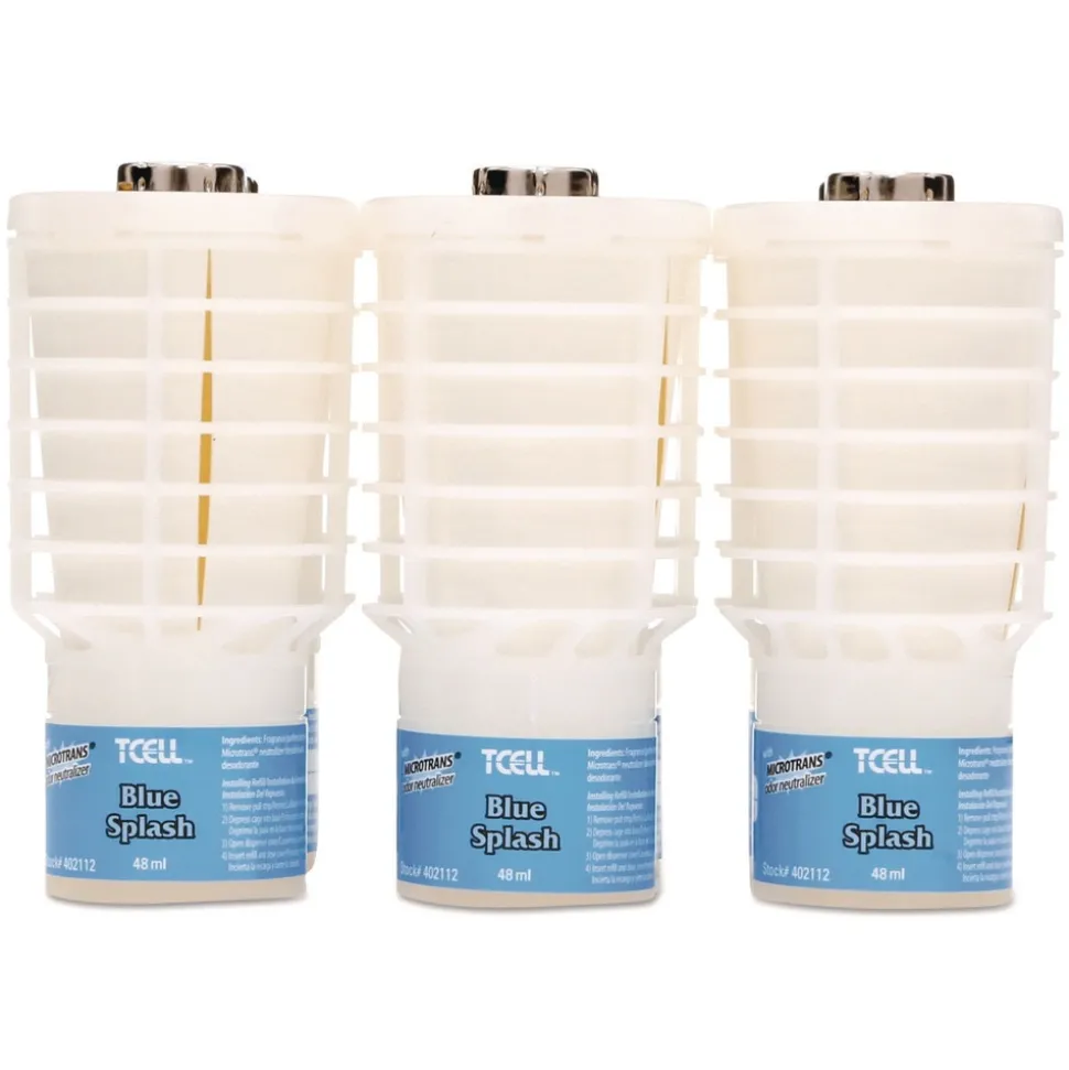 Rubbermaid Commercial TCell 48 mL Microtrans Odor Neutralizer Refill - Blue Splash (6/Carton)