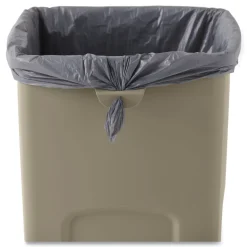 Rubbermaid Commercial Untouchable 23 Gallon Square Plastic Waste Container - Beige