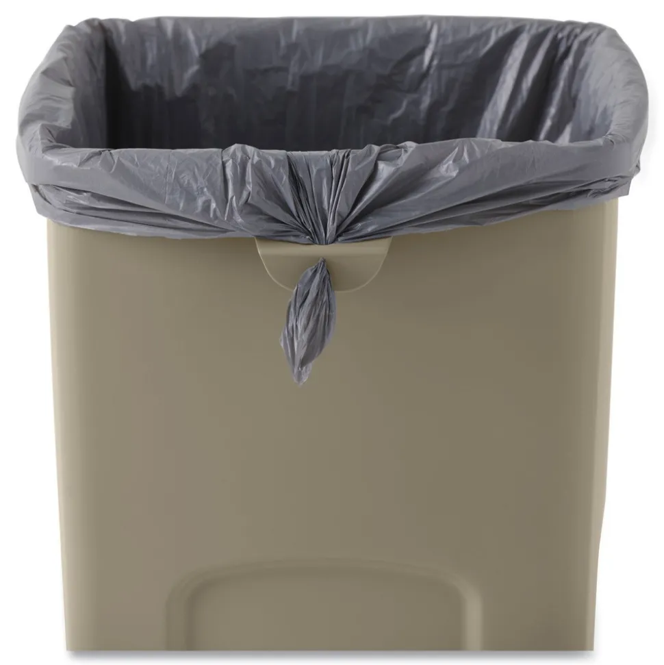 Rubbermaid Commercial Untouchable 23 Gallon Square Plastic Waste Container - Beige