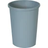 Rubbermaid Commercial Untouchable 11-Gallon Plastic Round Waste Receptacle - Gray
