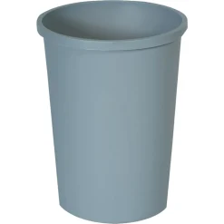 Rubbermaid Commercial Untouchable 11-Gallon Plastic Round Waste Receptacle - Gray