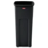 Rubbermaid Commercial Untouchable Waste Container, Square, Plastic, 23gal, Black