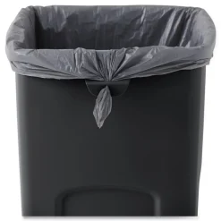 Rubbermaid Commercial Untouchable Waste Container, Square, Plastic, 23gal, Black