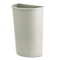 Rubbermaid Commercial Untouchable 21 gal Plastic Receptacle - Half-Round Beige