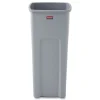 Rubbermaid Commercial Untouchable 23 Gallon Square Plastic Waste Container - Gray