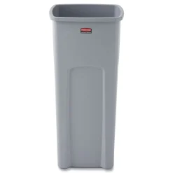 Rubbermaid Commercial Untouchable 23 Gallon Square Plastic Waste Container - Gray
