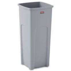 Rubbermaid Commercial Untouchable 23 Gallon Square Plastic Waste Container - Gray