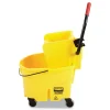 Rubbermaid Commercial WaveBrake 2.0 26 qt. Side-Press Plastic Bucket/Wringer Combos - Yellow