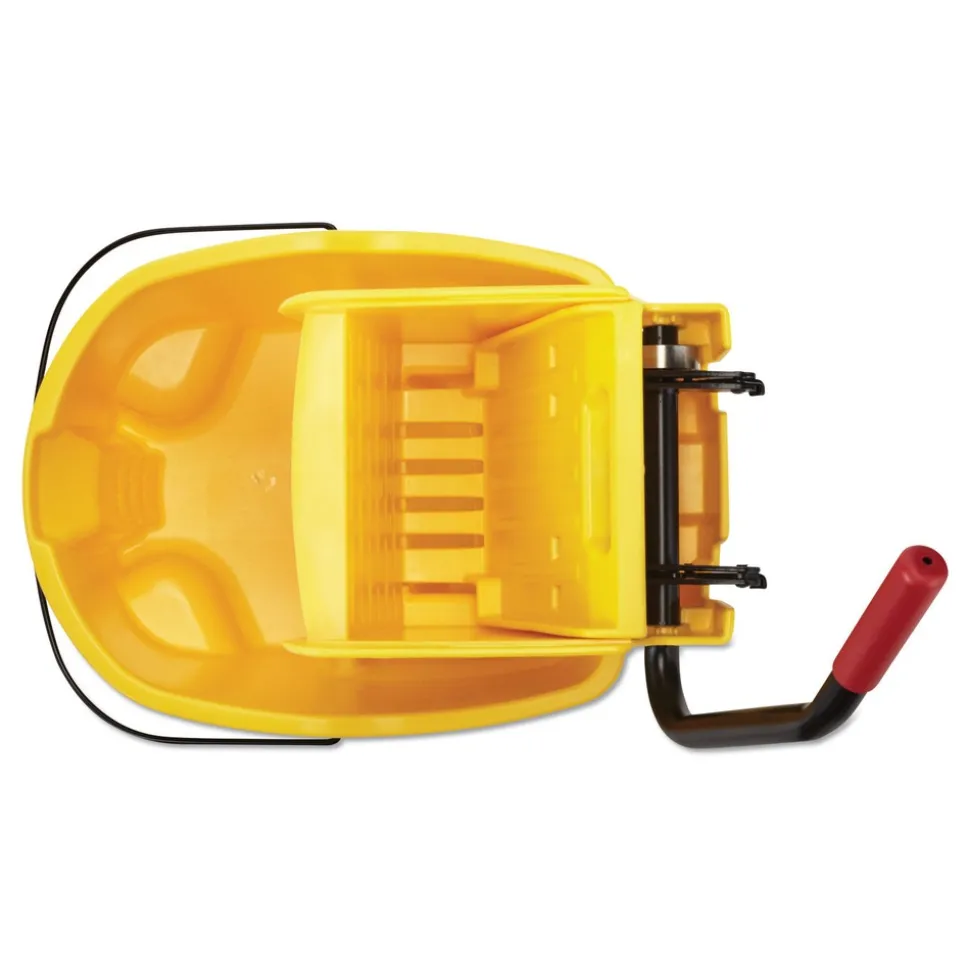 Rubbermaid Commercial WaveBrake 2.0 26 qt. Side-Press Plastic Bucket/Wringer Combos - Yellow