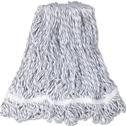 Rubbermaid Commercial Web Foot Cotton/Synthetic Medium Finish Mop Head with 1 in. White Headband - White (6/Carton)