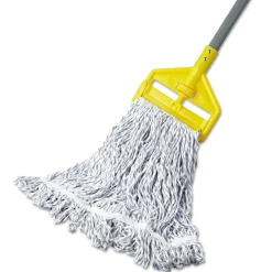 Rubbermaid Commercial Web Foot Cotton/Synthetic Medium Finish Mop Head with 1 in. White Headband - White (6/Carton)