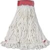 Rubbermaid Commercial Web Foot Shrinkless Large Cotton/Synthetic Wet Mop Head with 5 in. Headband - White (6/Carton)