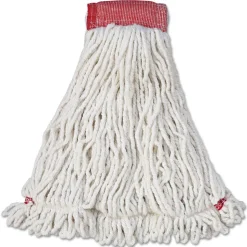 Rubbermaid Commercial Web Foot Shrinkless Large Cotton/Synthetic Wet Mop Head with 5 in. Headband - White (6/Carton)