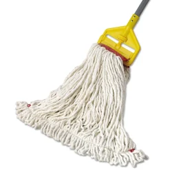 Rubbermaid Commercial Web Foot Shrinkless Large Cotton/Synthetic Wet Mop Head with 5 in. Headband - White (6/Carton)