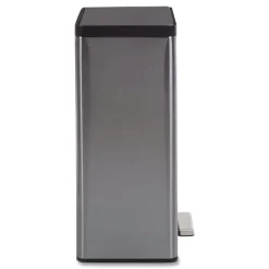 Rubbermaid Elite Step-On Trash Can 12 gal Metal Charcoal Stainless Steel/Black