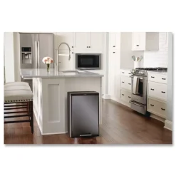 Rubbermaid Elite Step-On Trash Can 12 gal Metal Charcoal Stainless Steel/Black