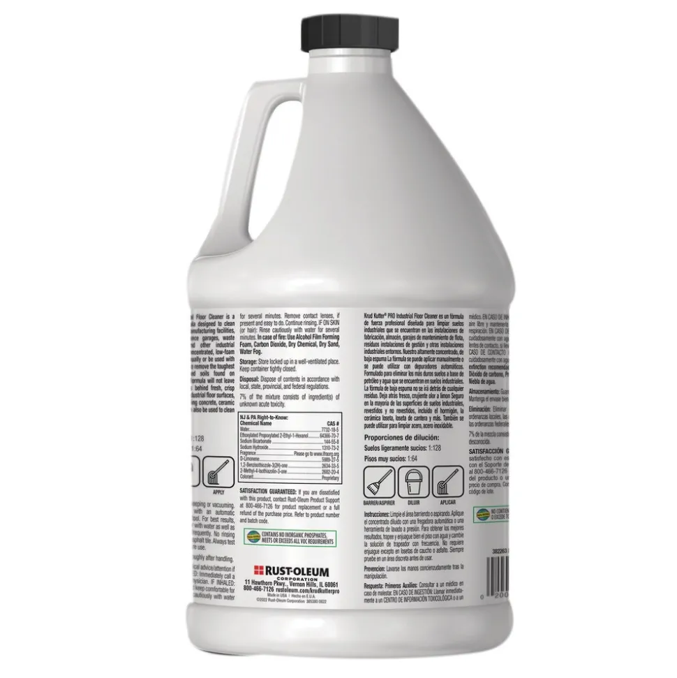 Rust-Oleum 1 Gallon Industrial Low Foam Floor Cleaner - Lemon Scent (4/Carton)