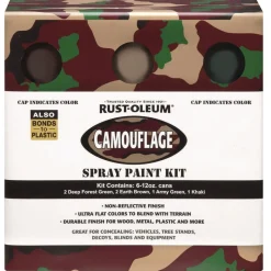 Rust-Oleum 12 oz. Aerosol Can Camouflage 2X Ultra Cover Spray Paint Kit - Assorted Colors (6/Carton)