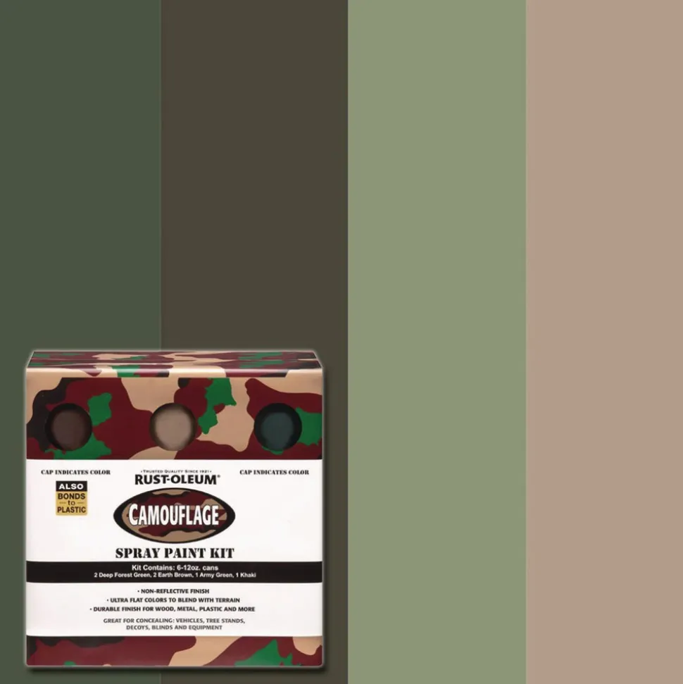 Rust-Oleum 12 oz. Aerosol Can Camouflage 2X Ultra Cover Spray Paint Kit - Assorted Colors (6/Carton)