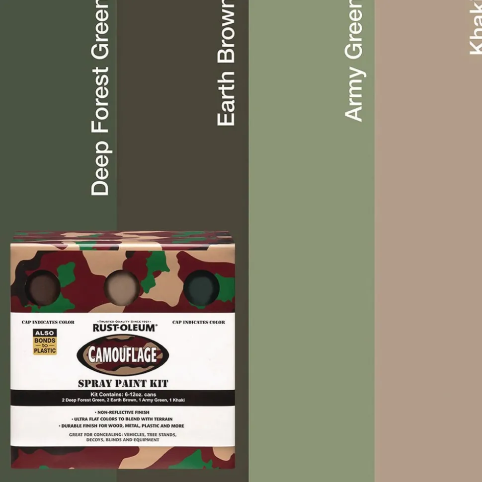 Rust-Oleum 12 oz. Aerosol Can Camouflage 2X Ultra Cover Spray Paint Kit - Assorted Colors (6/Carton)