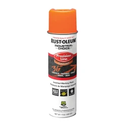 Rust-Oleum 17 oz. Aerosol Can Industrial Choice M1600 System Solvent-Based Precision Line Marking Paint - Flat Fluorescent Orange (12/Carton)