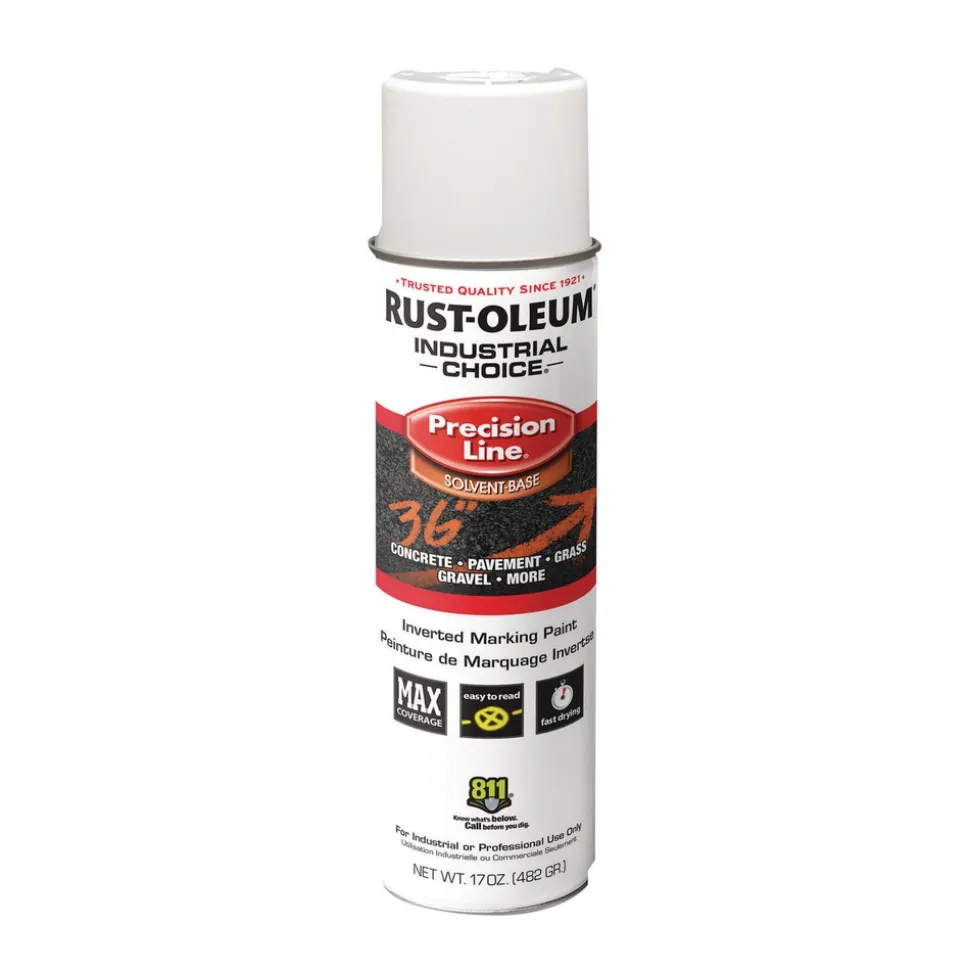 Rust-Oleum 17 oz. Aerosol Can Industrial Choice M1600 System Solvent-Based Precision Line Marking Paint - Flat White (12/Carton)