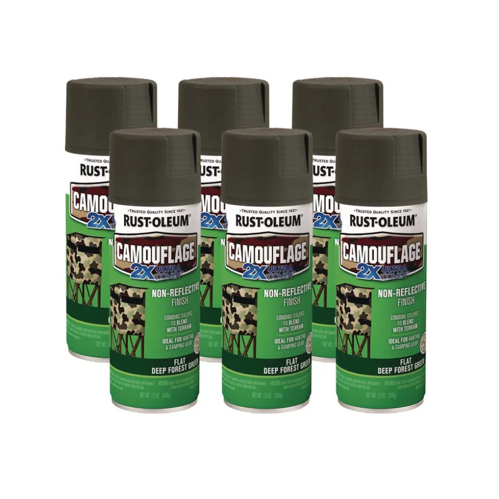 Rust-Oleum 12 oz. Aerosol Can Camouflage Spray Paint - Flat Deep Forest Green (6/Carton)