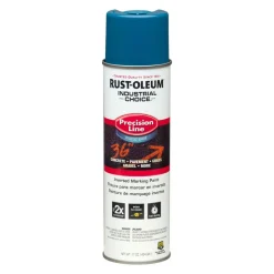 Rust-Oleum 17 oz. Aerosol Can Industrial Choice M1800 System Water-Based Precision Line Marking Paint - Flat APWA Caution Blue (12/Carton)