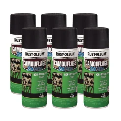 Rust-Oleum 12 oz. Aerosol Can Camouflage Spray Paint - Flat Black (6/Carton)