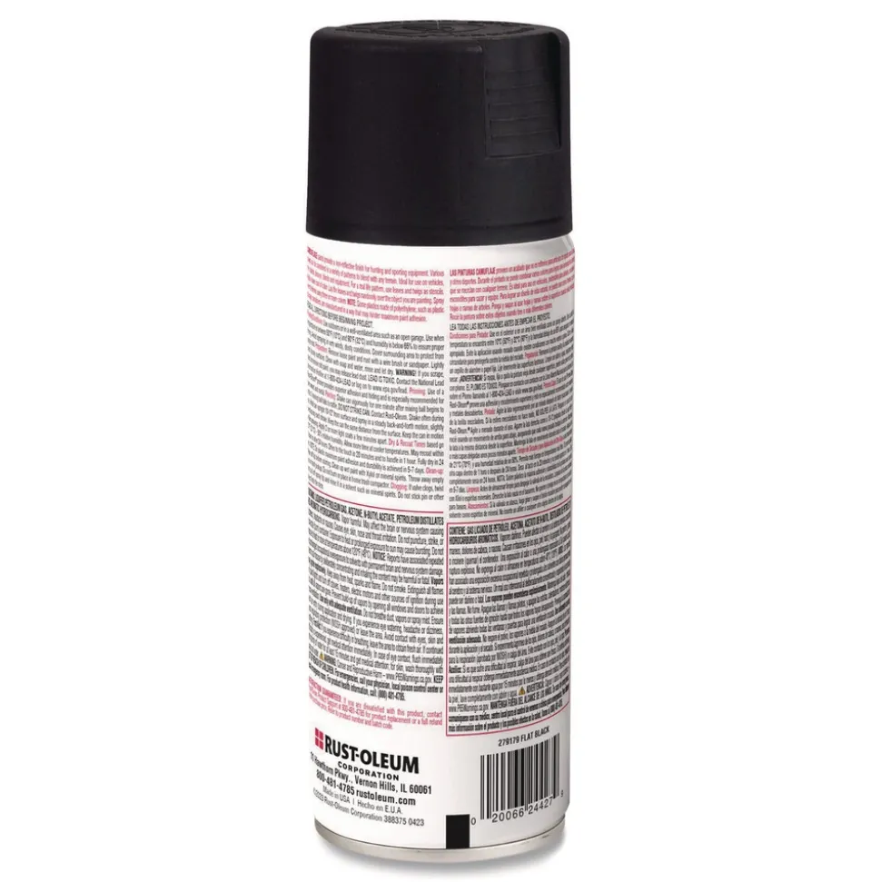 Rust-Oleum 12 oz. Aerosol Can Camouflage Spray Paint - Flat Black (6/Carton)