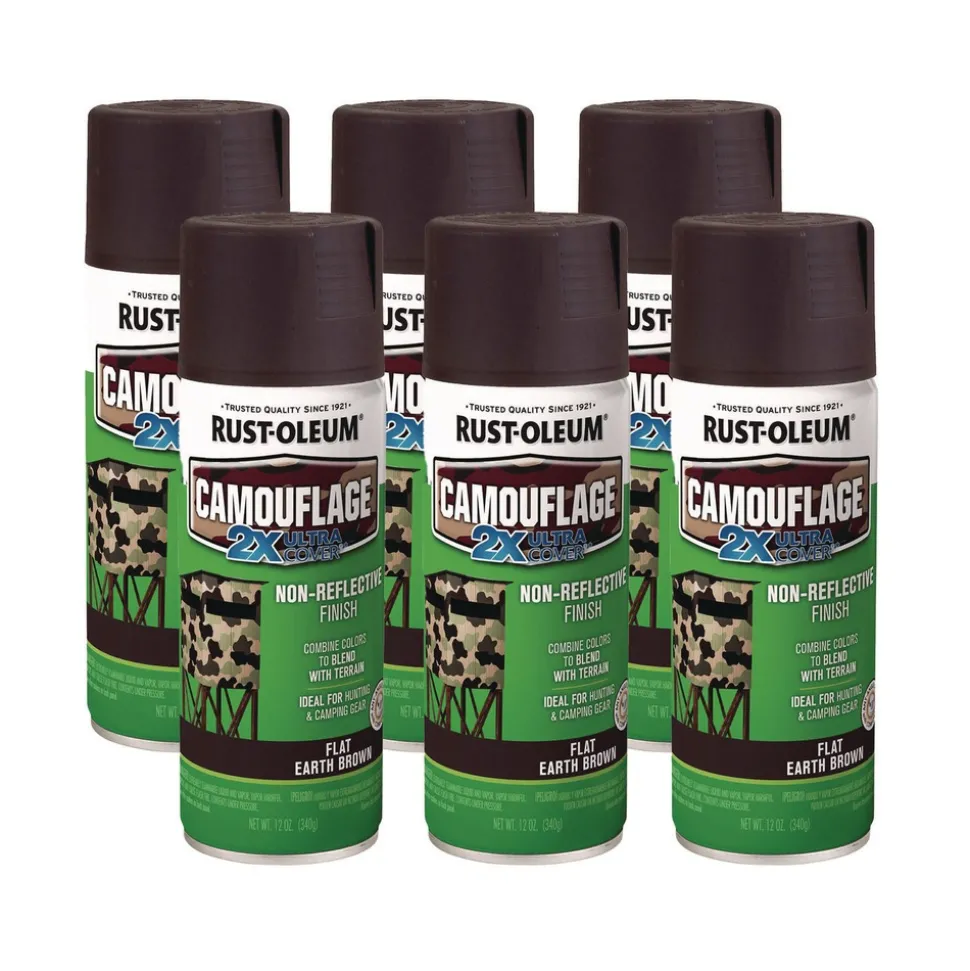 Rust-Oleum 12 oz. Aerosol Can Camouflage Spray Paint - Flat Earth Brown (6/Carton)
